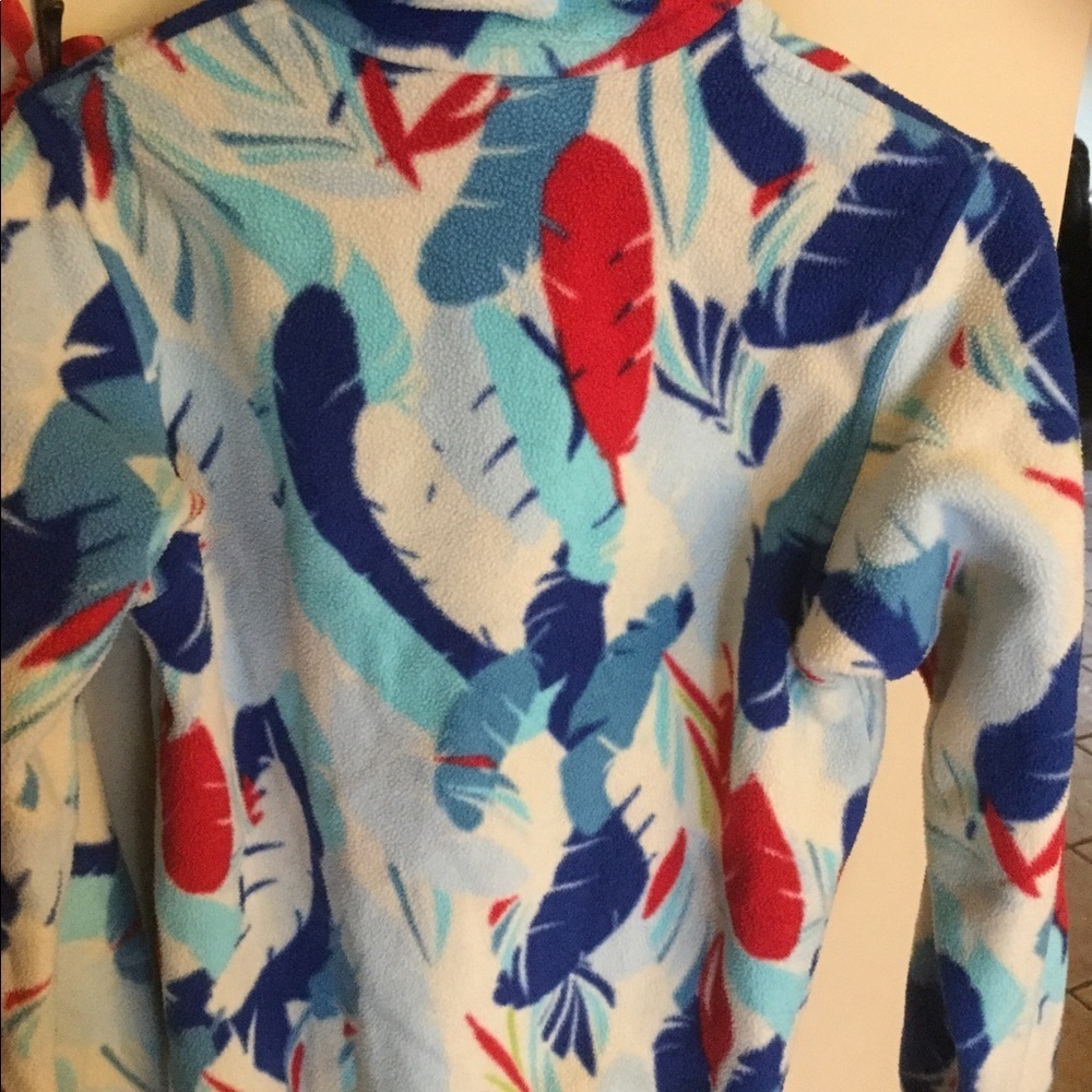 Patagonia Snap Red Blue White Fleece Pullover XS - Picture 4 of 6